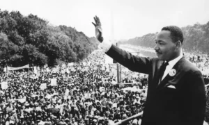 Civil rights leader Martin Luther King Jr. addresses the crowd at the Lincoln Memorial in Washington, D.C., where he gave his "I Have a Dream" speech on Aug. 28, 1963, as part of the March on Washington